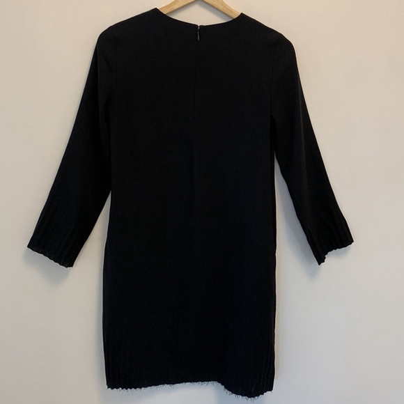 COS women’s dress long sleeves pleated hemline & cuffs back zipper black size 2 - Picture 5 of 14
